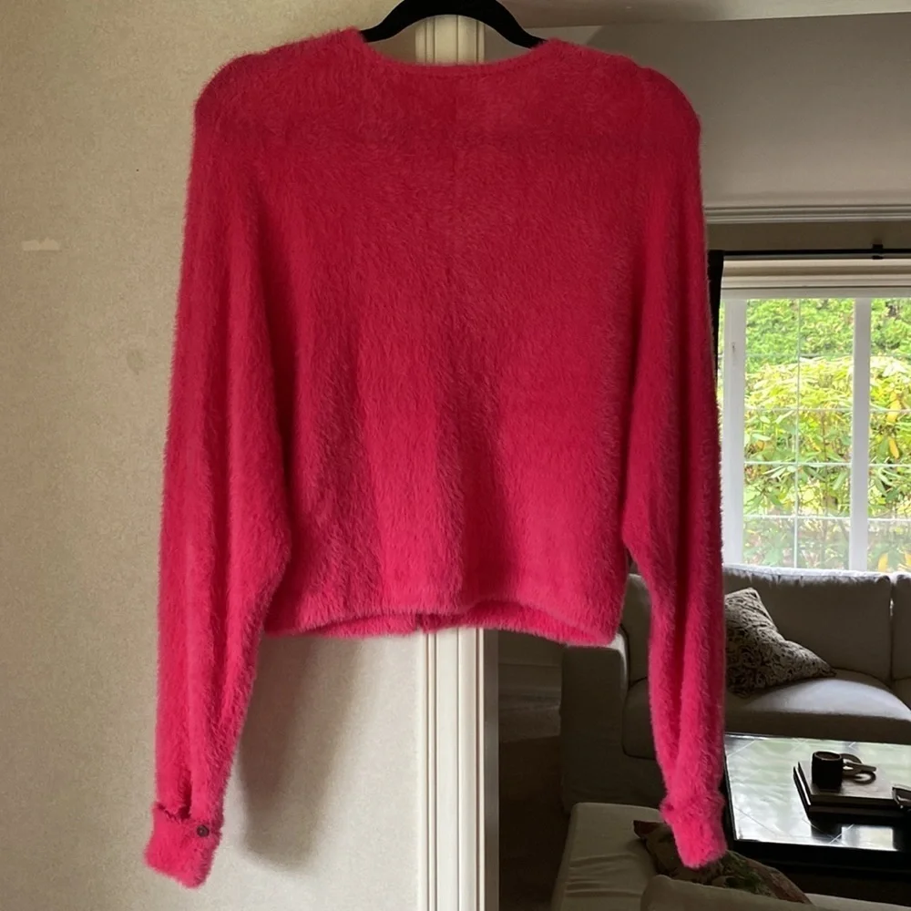Free People One Allegra Cardi Hot Pink